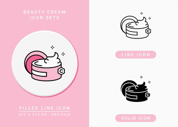 Beauty Cream Icons Set: Enhancing Visual Communication in Design Workflows