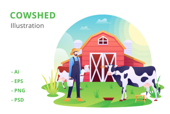 Cowshed Illustration: A Versatile Visual Asset for Rural and Agricultural Projects