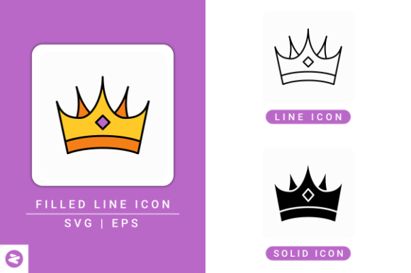 Crown Icons Set: Elevating Design with Royal Elegance and Versatility