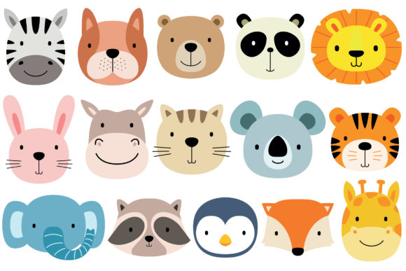 Cute Face Animals Vector: A Designer’s Best Friend