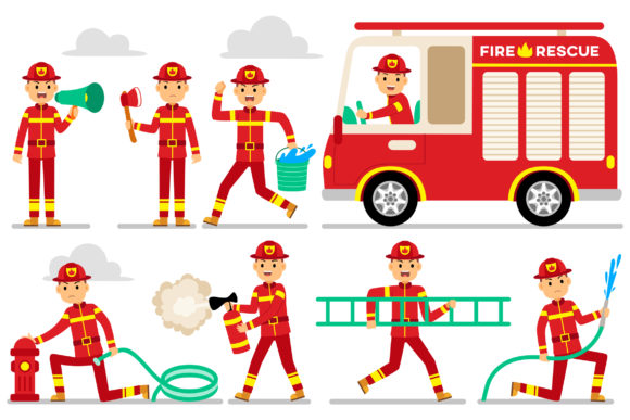 Firefighter Profession Characters Vector: A Versatile Design Resource for Modern Creatives