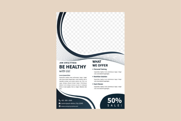 Gym Fitness Vertical Flyer: Modern Vector Design for Versatile Print and Digital Use
