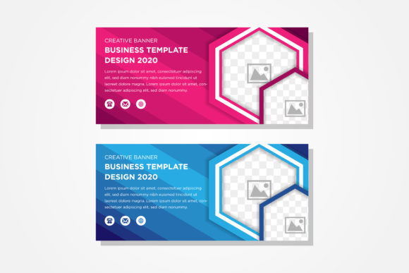 Hexagon Pink Blue Horizontal Banner: A Modern Design Choice for Creative Projects