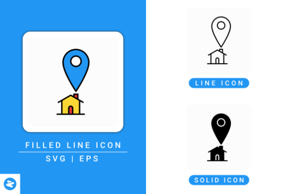 House Pin Icons Set: Your Go-To Design Resource for Location-Based Visual Communication