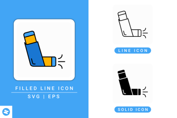 Inhale Icons Set: A Comprehensive Resource for Asthma Treatment Visuals