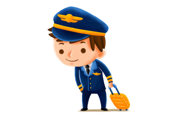 Pilot Profession Kids Illustration: A Creative Design Asset