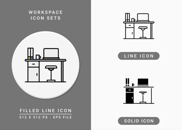 Workspace Icons Set: Choosing and Using Vector Illustrations Wisely