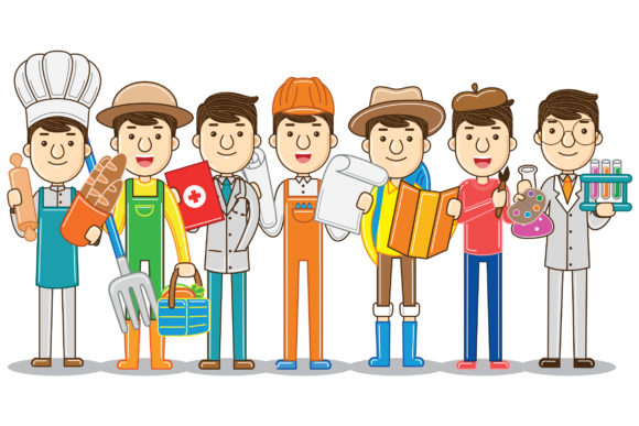 Young Man Profession Vector Set: Creative Design Made Easy