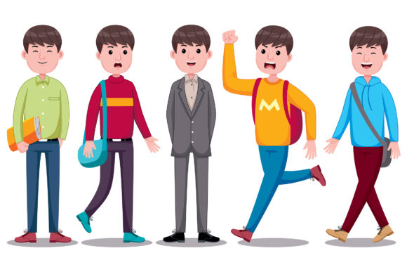 Young Man Student Vector Style 1: A Versatile Design Resource for Educational and Creative Projects